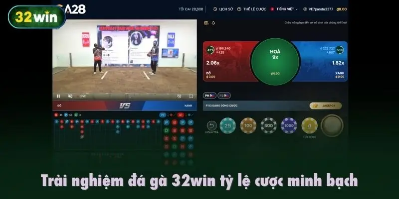 Trải nghiệm đá gà 32Win tỷ lệ cược cao